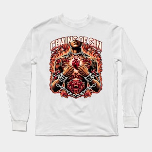 Chains of Sin, Satan's sin and influence in enslaving humanity Long Sleeve T-Shirt